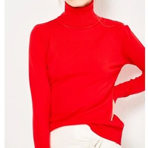Déluc tangerine turtleneck sweater